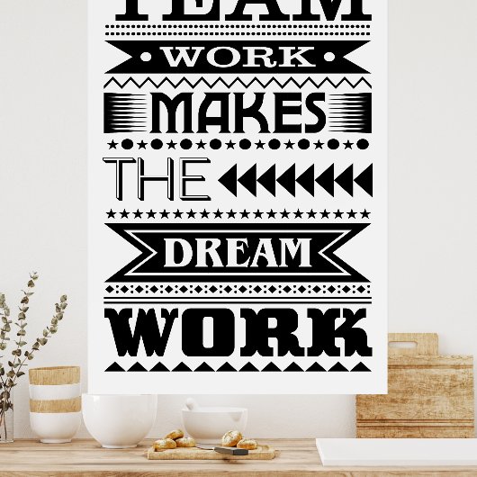 チームワークが夢の仕事をする(仕事の引用文) ポスター (キッチン)