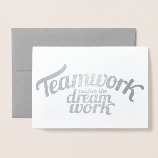 チームワークが夢の仕事をする 箔カード (封筒付き正面)
