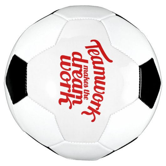 チームワークが夢の仕事をグラフィック文字 サッカーボール (回転)