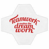 チームワークが夢の仕事をグラフィック文字 サッカーボール (フラット)