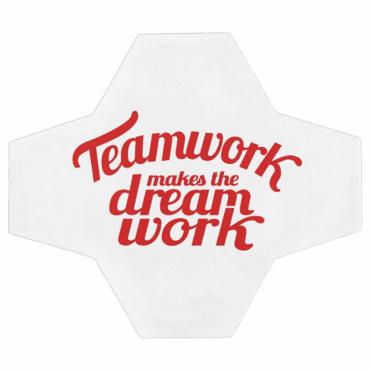 チームワークが夢の仕事をグラフィック文字 サッカーボール (フラット)