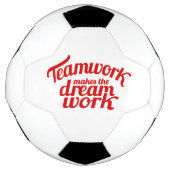 チームワークが夢の仕事をグラフィック文字 サッカーボール (正面)