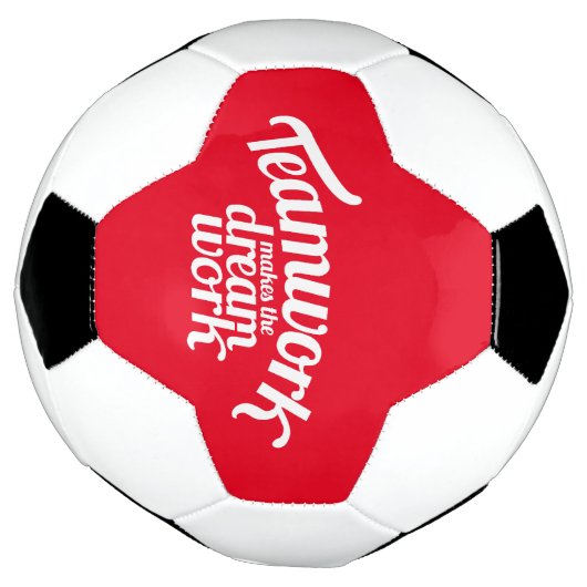 チームワークが夢の仕事をグラフィック文字 サッカーボール (回転)