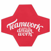 チームワークが夢の仕事をグラフィック文字 サッカーボール (フラット)