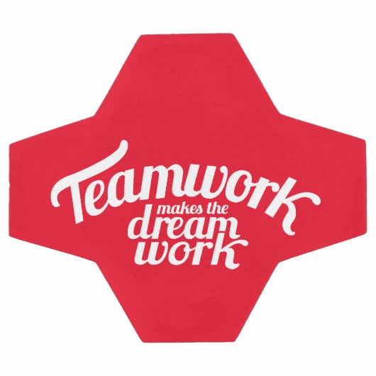 チームワークが夢の仕事をグラフィック文字 サッカーボール (フラット)