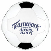 チームワークが夢の仕事をグラフィック文字 サッカーボール (正面)