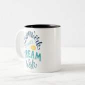 チームワークが夢の仕事を ツートーンマグカップ (正面左)