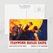チームワークが船を建造 ポストカード (正面/裏面)