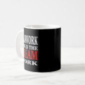 チームワークで夢が叶う チームワークのモチベーション コーヒーマグカップ (正面左)