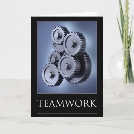 チームワークのコンセプトとギアホイール カード (正面)