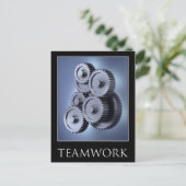 チームワークのコンセプトとギアホイール ポストカード (スタンド正面)