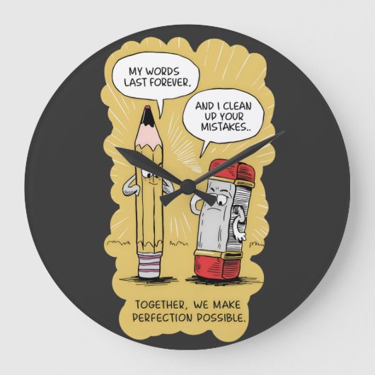 チームワークの勝利 ラージ壁時計 (正面)