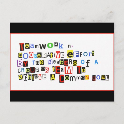 チームワークの定義 ポストカード (正面)
