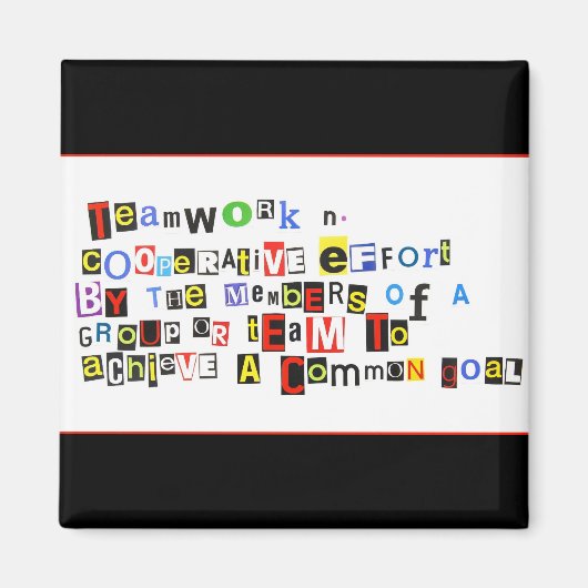 チームワークの定義 マグネット (正面)