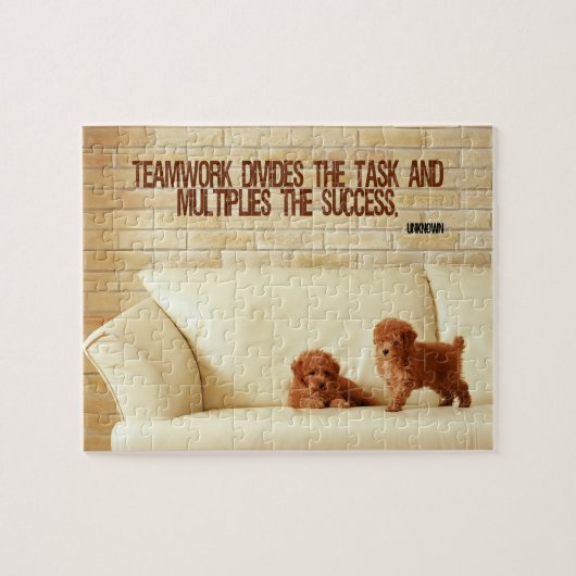 「チームワークの成功」感動的引用文 ジグソーパズル (横)