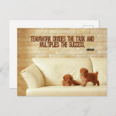 「チームワークの成功」感動的引用文 ポストカード (正面/裏面)