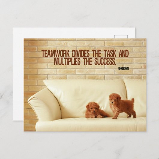 「チームワークの成功」感動的引用文 ポストカード (正面/裏面)
