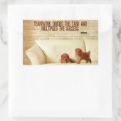 「チームワークの成功」感動的引用文 長方形シール (バッグ)