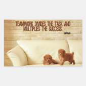 「チームワークの成功」感動的引用文 長方形シール (正面)