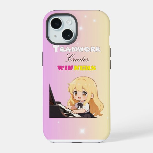 チームワークは勝者を生み出す 2 iPhone 15ケース (裏面)