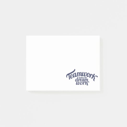 チームワークは夢の仕事をブログに投稿する ポストイット (正面)