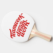 チームワークは夢の仕事を赤いグラフィックこうもり 卓球ラケット (横)