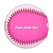 チームワークは夢の仕事ピンクの女の子の名前ボールを作る 野球ボール (正面左)