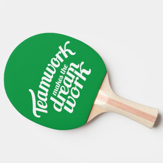 チームワークは夢の作品をグリーングラフィックにする 卓球ラケット (横)