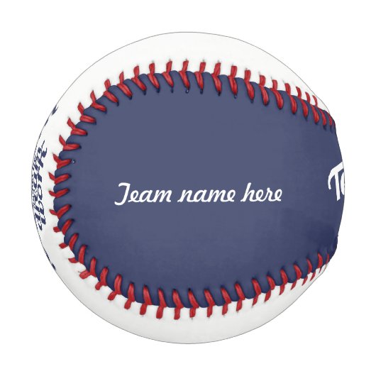 チームワークは夢をチーム名のボールにする 野球ボール (正面左)