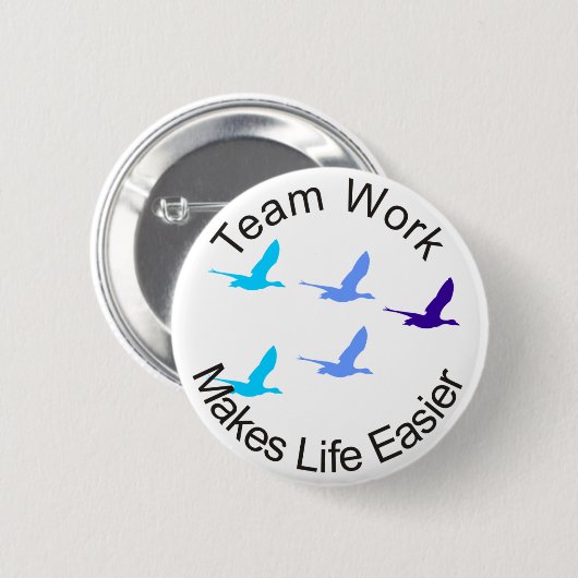 チームワークは生活をもっと楽にしてくれます 缶バッジ (正面&裏面)