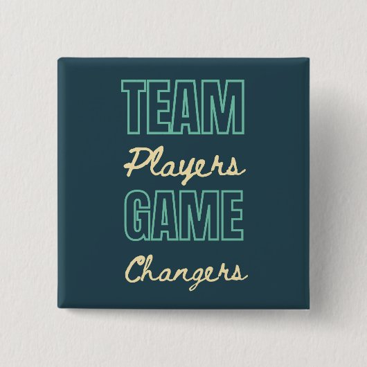 チームワークやる気を起こさせるス企業のスタッフオフィス 缶バッジ (正面)