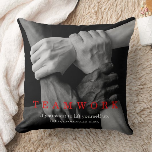 チームワークやる気を起こさせる感動的引用文手 クッション (ブランケット)