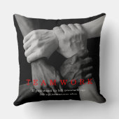 チームワークやる気を起こさせる感動的引用文手 クッション (裏面)