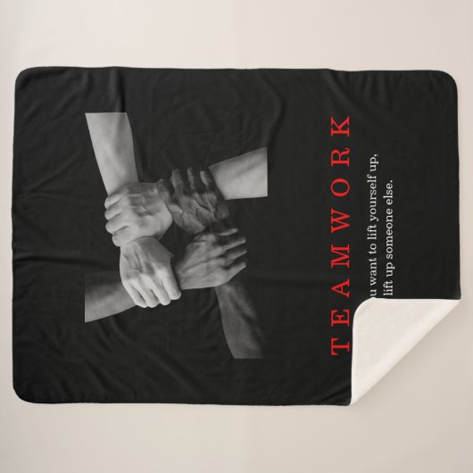 チームワークやる気を起こさせる感動的引用文手 シェルパブランケット (正面(横))
