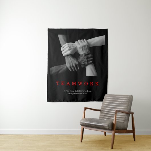 チームワークやる気を起こさせる感動的引用文手 タペストリー (インサイチュ)