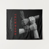 チームワークやる気を起こさせる感動的引用文手 タペストリー (正面(横))