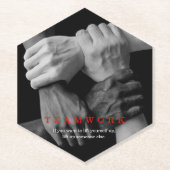 チームワークやる気を起こさせる感動的引用文手 ペーパーコースター (正面)