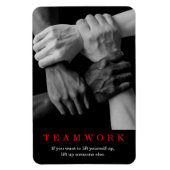 チームワークやる気を起こさせる感動的引用文手 マグネット (縦)