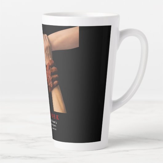 チームワークやる気を起こさせる感動的引用文 カフェラテマグ (右)