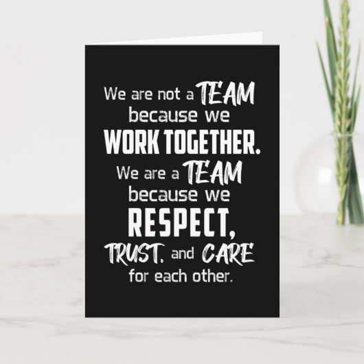 チームワークジョブ素晴らしスピリットチームプレーヤーギフトアイディア カード (正面)