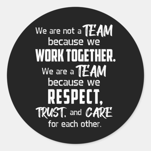 チームワークジョブ素晴らしスピリットチームプレーヤーギフトアイディア ラウンドシール (正面)