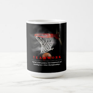 チームワークバスケットボールモチベーション コーヒーマグカップ