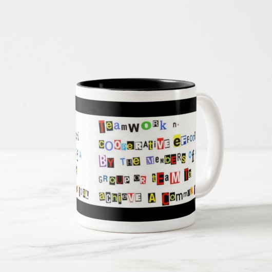 チームワーク定義覆い ツートーンマグカップ (正面右)