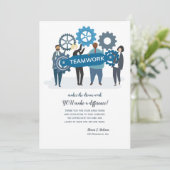 チームワーク従業員の評価カード 招待状 (スタンド正面)