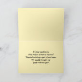 チームワーク、ハワイの外輪船、夕焼けのカード サンキューカード (内部)