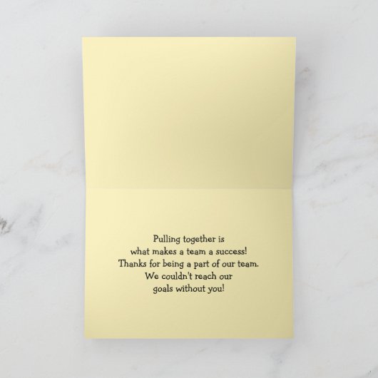 チームワーク、ハワイの外輪船、夕焼けのカード サンキューカード (内部)