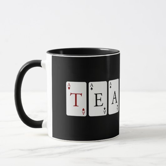 チームワーク。一緒にチームを組んで勝つ。OFFICEマグ マグカップ (左)