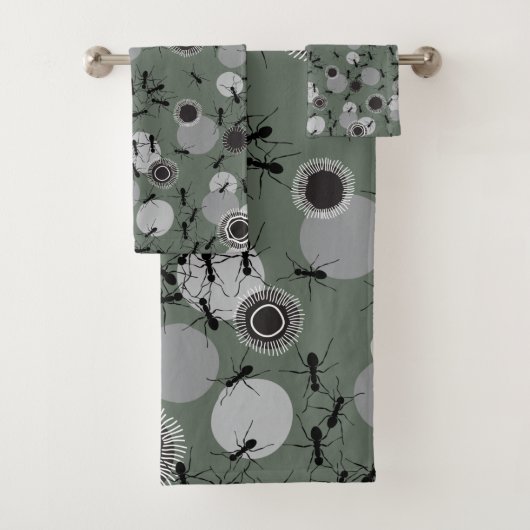 チームワーク。動作中のアリ バスタオルセット (インサイチュ)