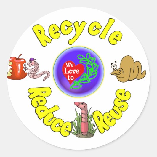 チームワーム：-) ラウンドシール (正面)