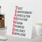 チームワー前向きク語ペデスタル記号 台座サイン (インサイチュ)